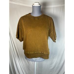 BDG L Cropped Boxy Short Sleeve Sweater Distressed Effortless Grunge Streetwear